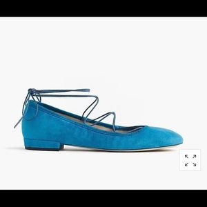 New  without box JCrew suede lace-up flats